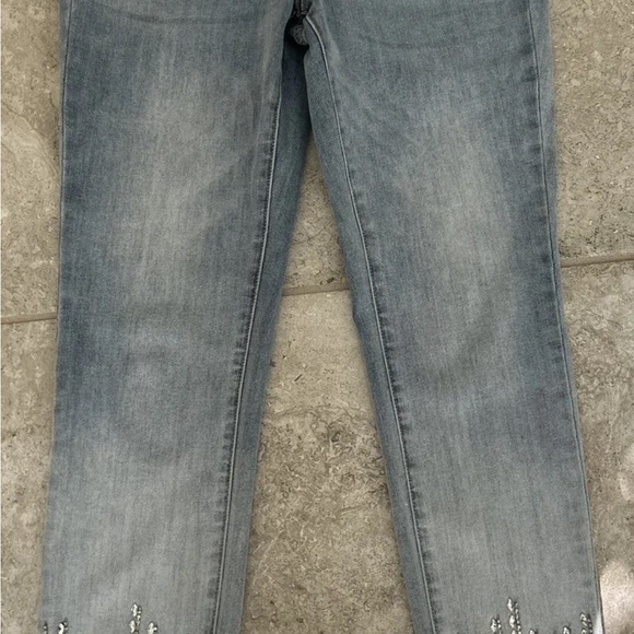 Frank Lymon Blue Denim Size Small Jeans Beaded - Picture 2 of 6